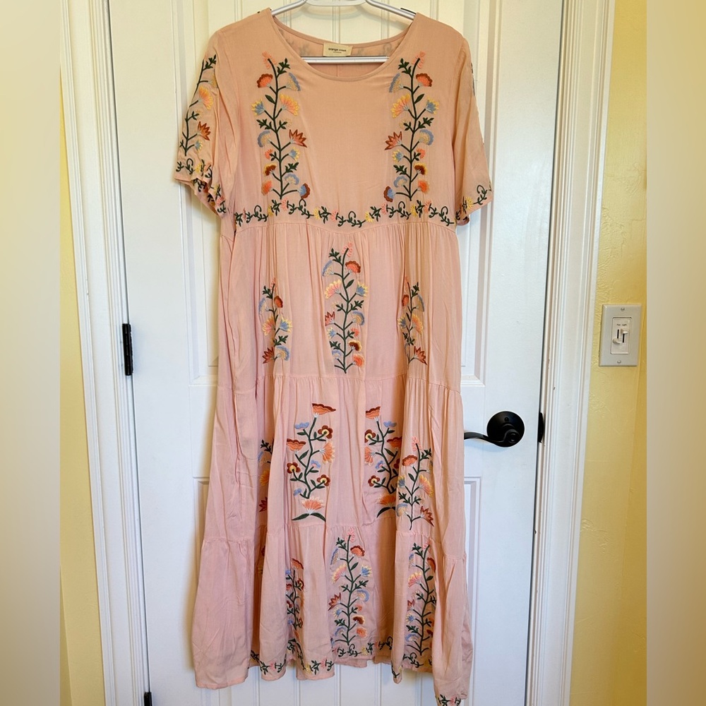 ORANGE CREEK- Beautiful embroidered casual dress, Blush color, size M. Worn once